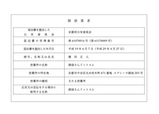 探偵業者標識